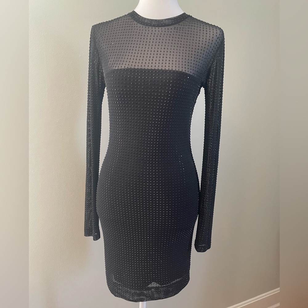 NWT Generation Love Black Subtle Sparkle Long Sleeve Dress